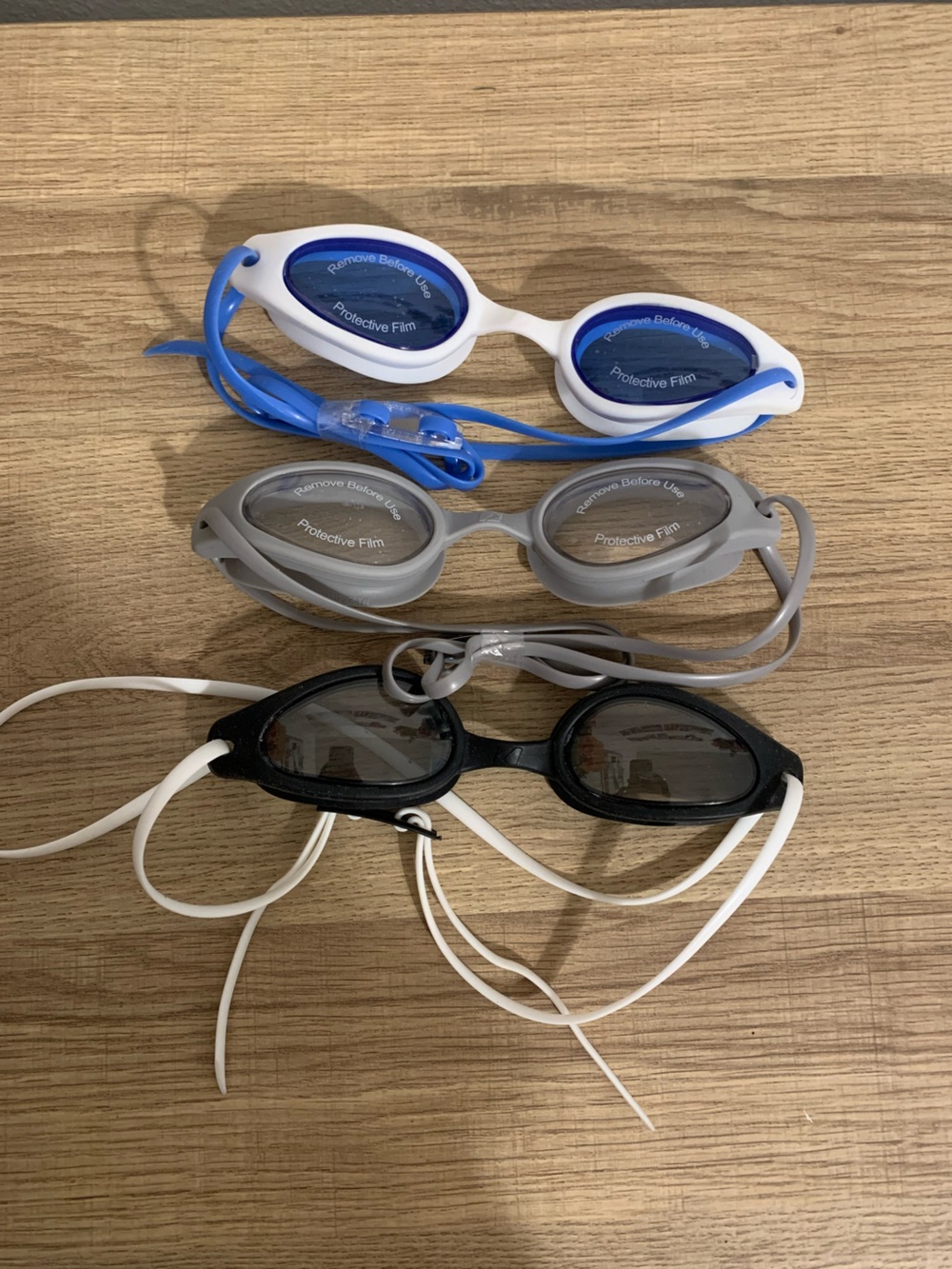 3-pack Aqua Dolfino Adult Swim Goggles Blue/Black/Gray